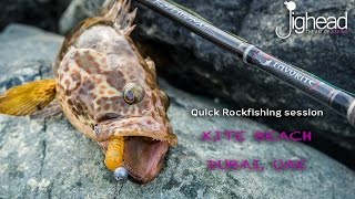 Jighead TV Quick Light Rockfishing Session Kite Beach Dubai [upl. by Ihpen]