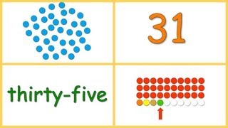 Baby Math Numbers 3040 dots numerals words rows [upl. by Kaliski644]