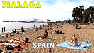 MALAGA BEACH WINTER 2024 SPAIN COSTA DEL SOL [upl. by Neirrad731]