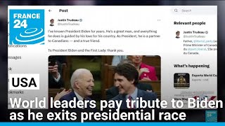 World leaders pay tribute to Biden as he exits presidential race • FRANCE 24 English [upl. by Jago954]