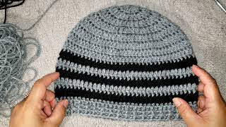 Crochet Mens Beanie Easy crochet tutorial for beginners [upl. by Jenilee]