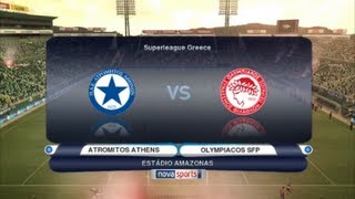 PES 2012  Atromitos Athens  Olympiacos SFP  Greek Superleague Fixture 23 [upl. by Nomyt]