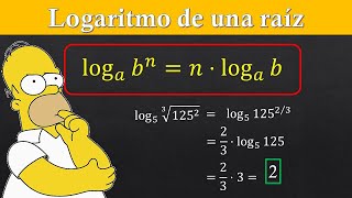 👉 Cómo resolver el logaritmo de una raíz  Propiedades de los logaritmos  Ejercicios resueltos [upl. by Oliy]