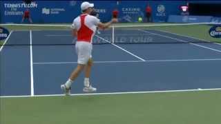 Querrey Races Down Djokovic Drop Shot in Toronto Hot Shot [upl. by Aikahc]