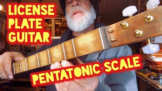 License Plate Guitar  3 String  Pentatonic Scale Fretboard  Curly Maple Rim and Neck [upl. by Asim206]