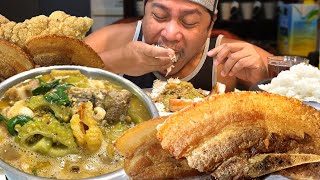 GISADONG MUNGGO PRITONG LIEMPO CHICHARON Filipino Food Mukbang [upl. by Thomasine545]