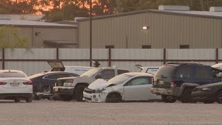 Human remains found inside burned vehicle at Kleinarea auto storage lot [upl. by Yorgerg]