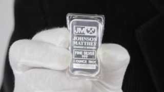 1 oz Johnson Matthey Silver Bar 999 Fine  Goldmart [upl. by Assyral]