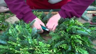 Wilsons Garden Center How To Make A Fresh Greens Wreath [upl. by Smallman]