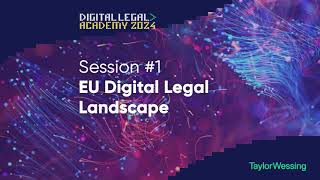 EU Digital Legal Landscape Session 1 [upl. by Yesrej]