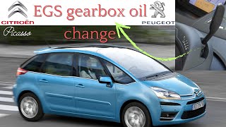 Citroen C4 Picasso automatic robotized shifter C4GP EGS gearbox oil change  Vidange dhuile [upl. by Naras]