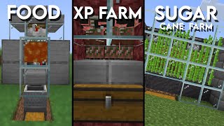 3 MUST HAVE Starter Farms For 121 Minecraft [upl. by Neerod]