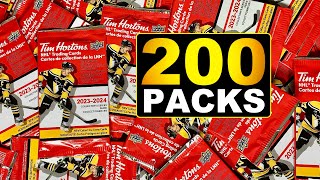 Opening 200 Packs of 202324 Upper Deck Tim Hortons Hockey Cards  NHL Trading Cards [upl. by Htezil686]