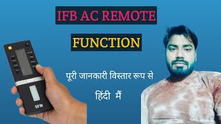 IFB AC remote how to use explains functions of all buttons in IFB AC remote [upl. by Silma]