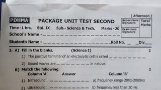 class 9th second unit test science and technology question paper [upl. by Asiak]