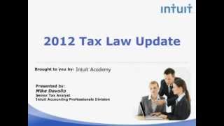 Important Tax Law Changes for TY12  December 11th 2012 [upl. by Korman589]