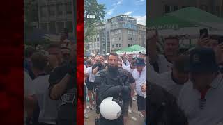 Gareth Southgate lookalike cop serenaded by England fans Euro2024 Football BBCNews [upl. by Orlanta19]