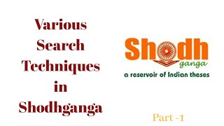 Shodhganga  Advanced Search Techniques QandAJunction SearchTips Part1 [upl. by Ataynik]