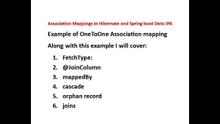 OneToOne Association Mapping  FetchType JoinColumn  Cascade  Foreign key  Joins [upl. by Niledam]