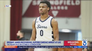 Bronny James suffers cardiac arrest during USC practice Report [upl. by Namien]