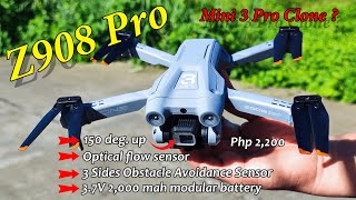 Z908 PRO MINI 3 FULL REVIEW  MURANG DRONE NA MAY 150 DEGREES ANGLE DUAL CAMERA OPTICAL FLOW SENSOR [upl. by Alamak]