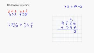 Dodawanie pisemne [upl. by Nosde]