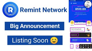 Remint Network Big Announcement  Listing Soon ☺️  September 24 [upl. by Ramah]