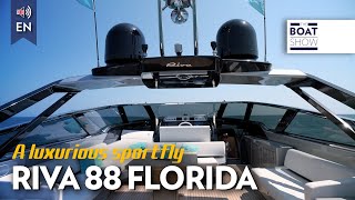 ENG RIVA 88 FLORIDA  Yacht Review and Interiors Tour  The Boat Show [upl. by Atter]