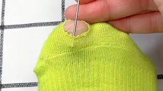 Simple and Beautiful Method of Repairing Holes in Socks Clothes [upl. by Atims]