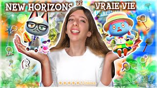 ANIMAL CROSSING NEW HORIZONS VS LA VRAIE VIE [upl. by Ailhad562]