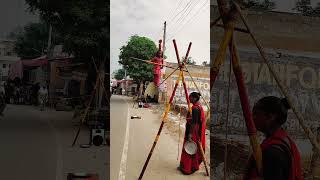 Little girl walk on rope rope walking bodybalancing indianstreetcircus parmeetvlogs viralshorts [upl. by Pasho]