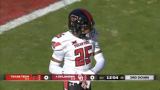 Dadrion TaylorDemerson Texas Tech DB 25 Vs Oklahoma 2021 [upl. by Ahtiekal1]