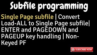 IBM i AS400 Tutorial iSeries System iSingle Page SubfileConvert LOADALL to SINGLE PAGE subfile [upl. by Muriel]