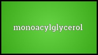 Monoacylglycerol Meaning [upl. by Childs913]