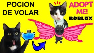 Poción de volar y vuela con tu mascota en Roblox ADOPT ME Videos de gatos Luna y Estrella en español [upl. by Tseng]