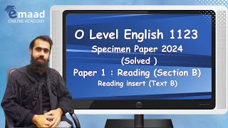 Specimen paper 2024  Paper 1 Section B [upl. by Evatsug131]