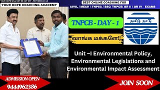 TNPCB AE 2025 Environmental Policy Environmental Legislations and Environmental Impact Assessment [upl. by Gan]