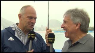 Steve Redgrave gives John Inverdale a soaking during rowing coverage [upl. by Bright843]