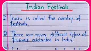 10 lines on Indian festivals in English  Essay on Indian festivals in English  Indian festivals [upl. by Solnit]