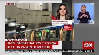 Momentul în care un bărbat se urcă pe metrou la stația Victoriei [upl. by Alletneuq522]