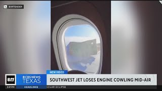 Boeing plane loses engine cowling during Southwest flight [upl. by Lexerd627]