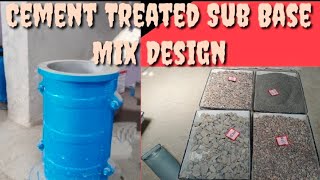 Design Mix of Cement Treated Sub Baseसीमेंट ट्रिटेड सबबेस का मिक्स डिजाइन कैसे किया जाता है [upl. by Karlik]