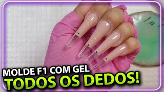 Aplicação COMPLETA no Molde F1 com Gel Veja como é PRÁTICO [upl. by Yortal]