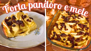 TORTA CON PANDORO AVANZATO E MELE  ricetta originale per il riciclo del pandoro [upl. by Ecirtnahs]