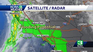 Storm threatens flooding on Californias Central Coast and Southern California [upl. by Nnaylime]