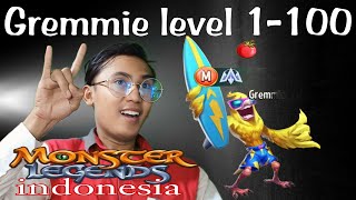 gremmie level 1100 Monster legends INDONESIA [upl. by Danielson762]