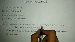 LINEAR DEPENDENT AND INDEPENDENT EQUATIONS IN MATRICES  HINDI [upl. by Moyna953]