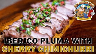 Iberico Pluma with Cherry Chimichurri  Grilling the Best Pork in the world [upl. by Neelear]