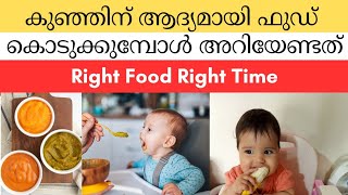 കുഞ്ഞിന് ആദ്യമായി ഫുഡ് കൊടുക്കുമ്പോൾ അറിയേണ്ടത് l Right Food Right Time for baby MalayalamBaby food [upl. by Yelrihs191]