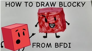 How to draw Blocky from BFDI [upl. by Elamaj]